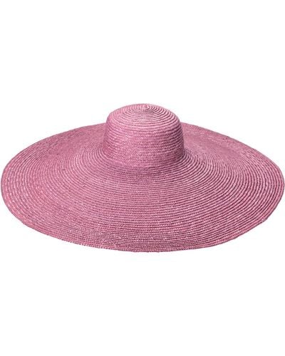 San Diego Hat Wheat Straw Hat W/ Oversized Brim - Purple