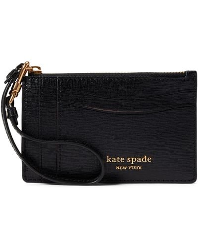 Kate Spade Morgan Saffiano Leather Coin Card Case Wristlet - Black