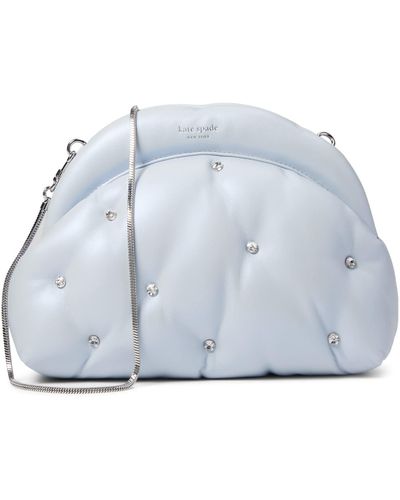 Kate Spade Shade Pearlized Smooth Quilted Leather Cloud Clutch - Blue