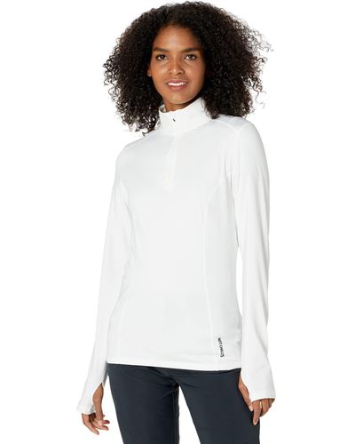 Hot Chillys Micro-elite Chamois Solid Zip-t - White