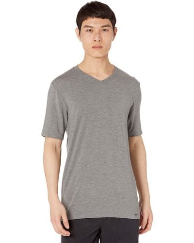 Hanro Casuals Short Sleeve V-neck Shirt - Gray