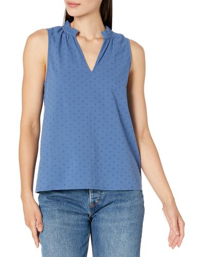 Southern Tide Mary Catherine Swiss Dot Top - Blue
