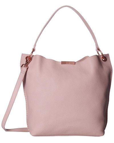 Ted Baker Candiee Faceted Bar Leather Hobo - Pink