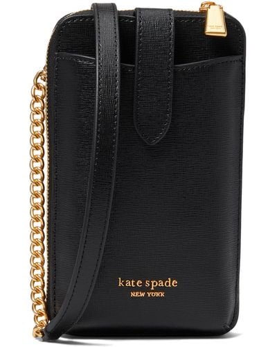 Kate Spade Morgan Saffiano Leather North/south Phone Crossbody - Black