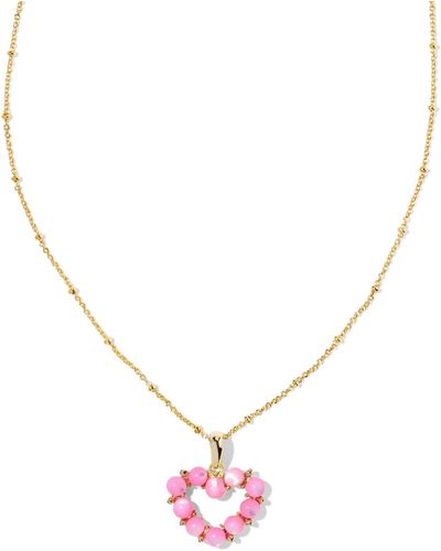 Kendra Scott Ashton Heart Short Pendant Necklace - Pink