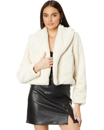 Blank NYC Faux Fur Cropped Jacket - Natural