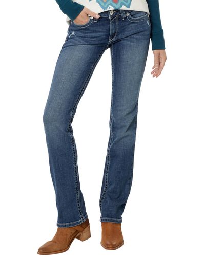 Ariat Real Mid- Rise Arrow Fit Gianna Stackable Straight Leg Jeans In Stryker - Blue