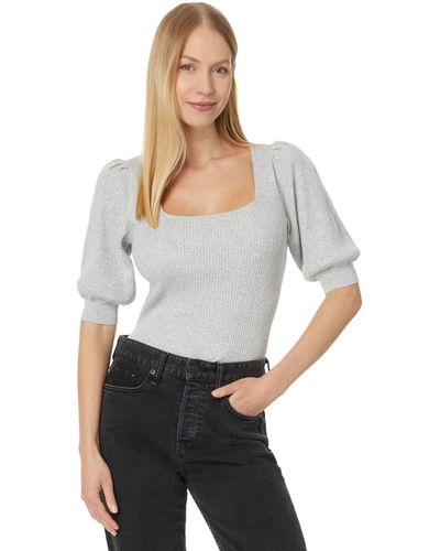 Lilla P Full Sleeve Square Neck Sweater - Gray
