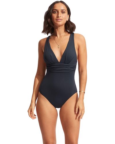 Seafolly Collective Cross-back One-piece - Blue