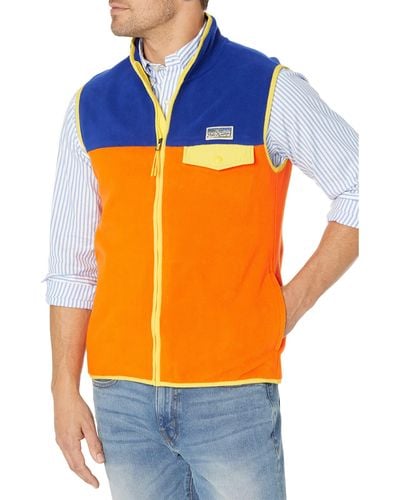 Polo Ralph Lauren Color-blocked Brushed Fleece Vest - Orange
