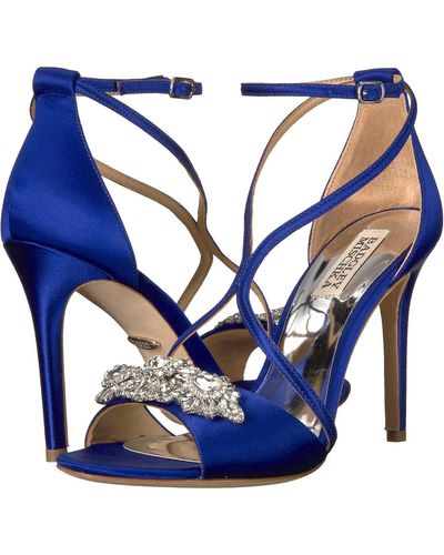 Badgley Mischka Vanessa (cobalt Blue Satin) High Heels