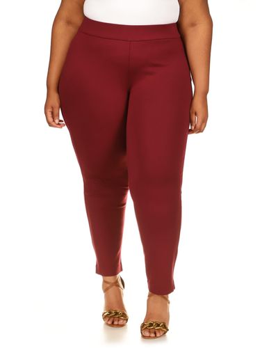 MICHAEL Michael Kors Plus Size Solid Pull-on Pants - Red