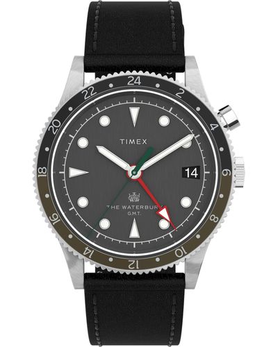 Timex 39 Mm Waterbury Traditional Gmt - Metallic