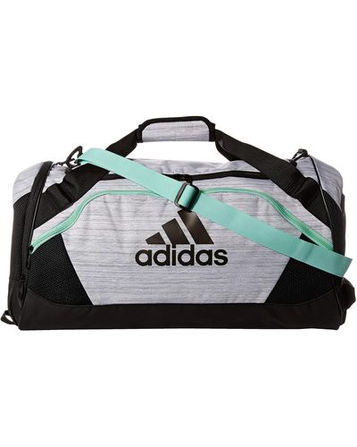 adidas Team Issue Ii Medium Duffel (white Two-tone/black/clear Mint) Duffel Bags