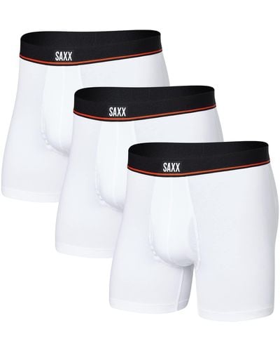 Saxx Underwear Co. Non-stop Stretch Cotton Boxer Brief Fly 3-pack - White
