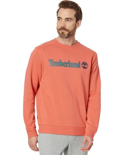 Timberland Linear Logo Crew Neck Sweatshirt - Orange