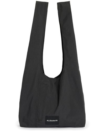 AllSaints Ario Foldable Cotton-blend Tote Bag - Black