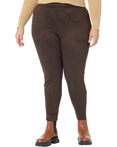 Hue Plus Size Micro Suede High-rise Leggings - Gray