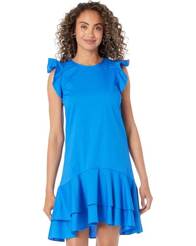 Maggy London Mini Dress With Ruffles - Blue
