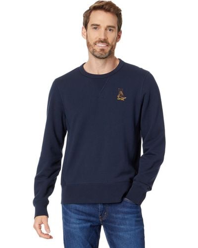 L.L. Bean Signature Rugged Crew Neck Sweatshirt Print - Blue