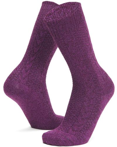 Wigwam Recycled Cotton Blend Cable Curl Crew - Purple