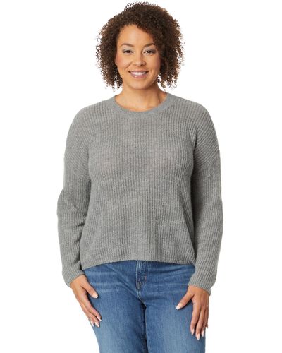Madewell Plus Ribbed Crewneck Sweater - Gray