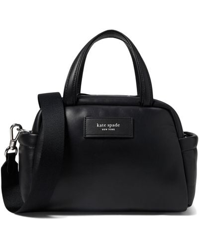 Kate Spade Puffed Smooth Leather Satchel - Black