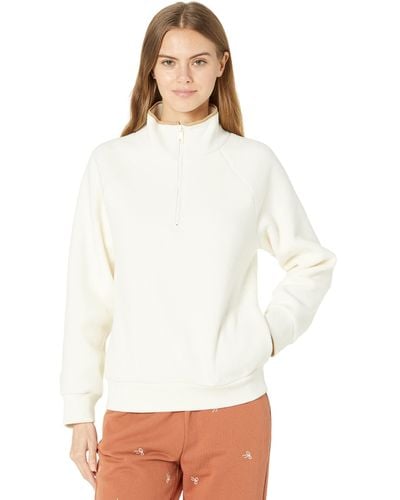 Madewell Mwl Betterfleece Half-zip Sweatshirt - Natural