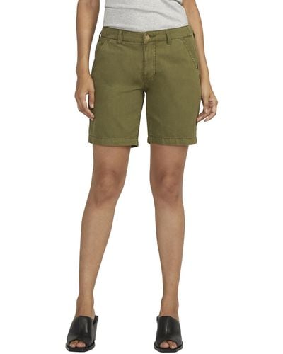 Jag Jeans Tailored Shorts In Moss - Green