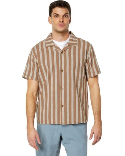 Rhythm Vacation Stripe Short Sleeve Shirt - Natural