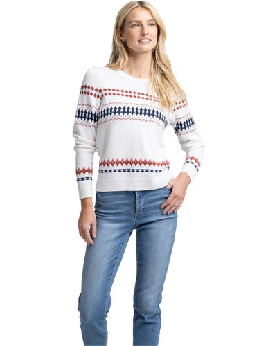 Southern Tide Long Sleeve Mckenna Fair Isle Sweater - Blue