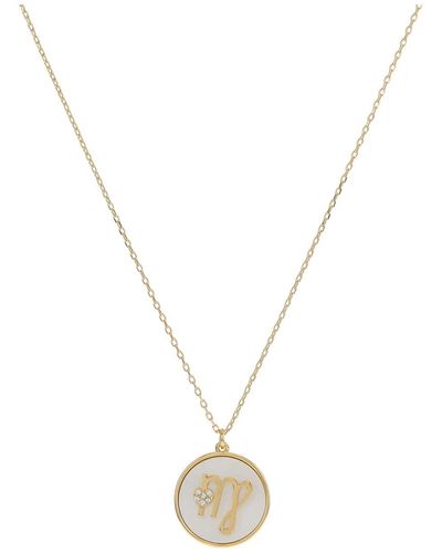 Kate Spade In The Stars Mother-of-pearl Virgo Pendant Necklace - Black