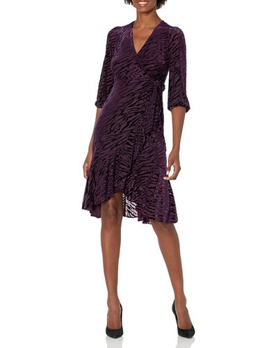 Calvin Klein Classic Wrap Dress - Purple