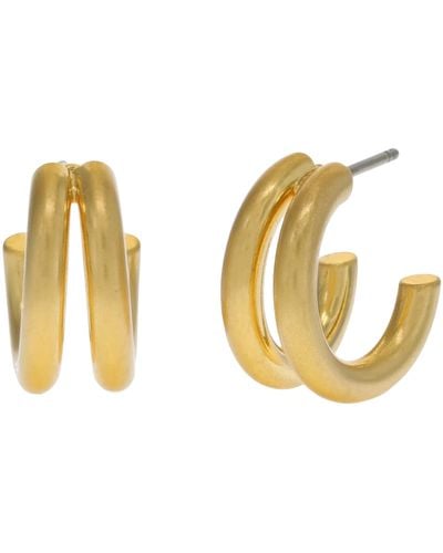 Madewell Split Mini Hoop Earrings - Metallic