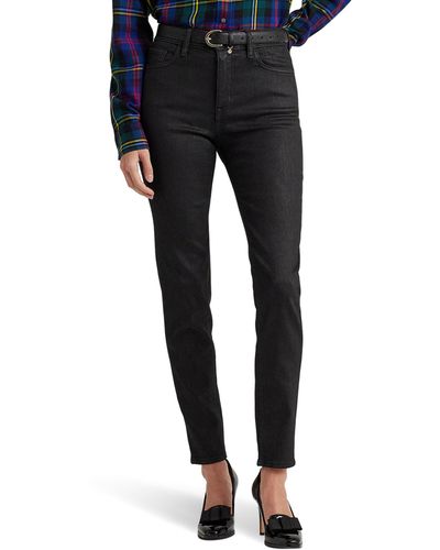 Lauren by Ralph Lauren Coated High-rise Skinny Ankle Jeans - Blue