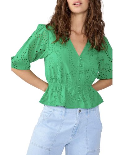 Sanctuary Eyelet Button Front - Green