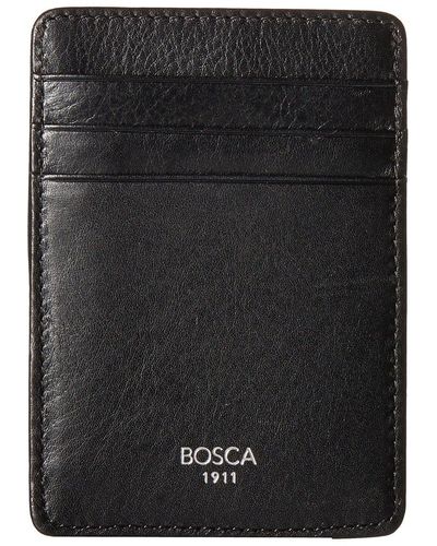 Bosca Nappa Vitello Collection - Deluxe Front Pocket Wallet - Black