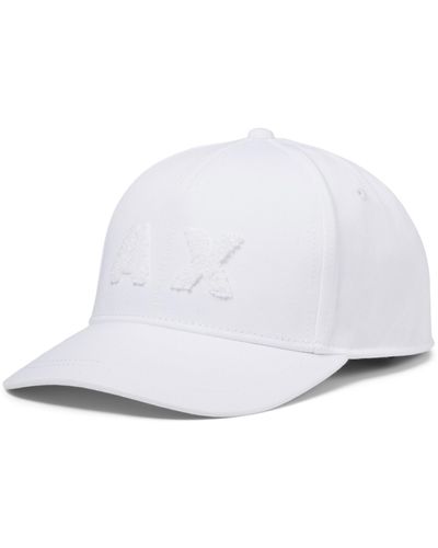 Armani Exchange Baseball Cap With Textured Ax Logo - White