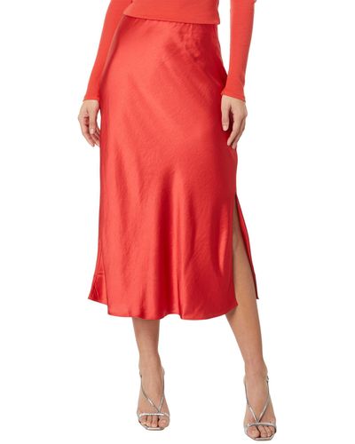 Madewell The Layton Midi Slip Skirt - Red