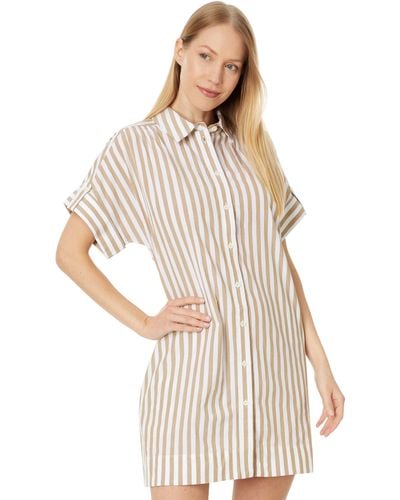 Madewell Collared Button-front Mini Shirtdress In Stripe - White