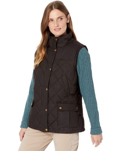 L.L. Bean Upcountry Waxed Cotton Down Vest - Brown