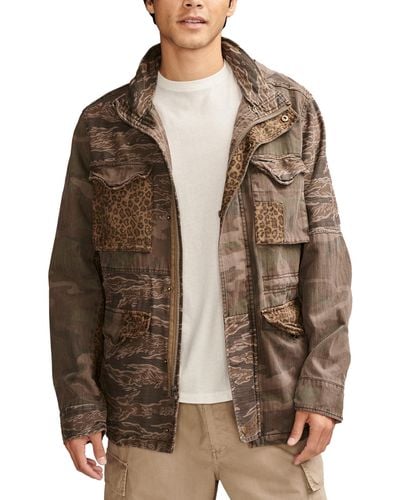 Lucky Brand Patchwork Camo Field Jacket - Brown