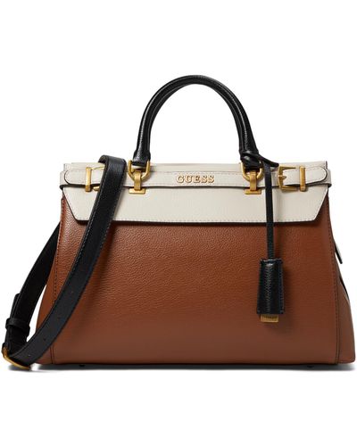 Guess Sestri Luxury Satchel - Brown