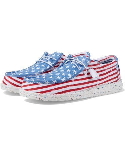 Hey Dude Wally Patriotic Slip-on Casual Shoes - Blue