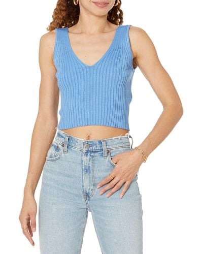 Madewell Kirsten V-neck Slim Tank - Blue