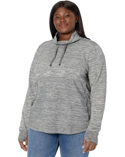 L.L. Bean Plus Size Bean's Cozy Mixed Knits Pullover Marled - Gray