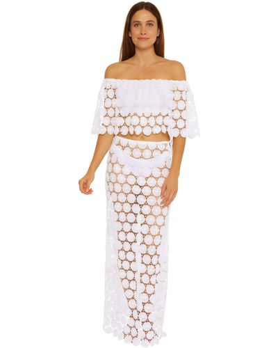 Trina Turk Bardot Lace-up Maxi Skirt - White