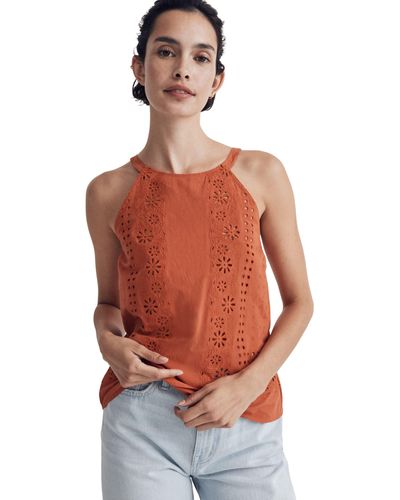 Madewell Silas Top - Eyelet - Red