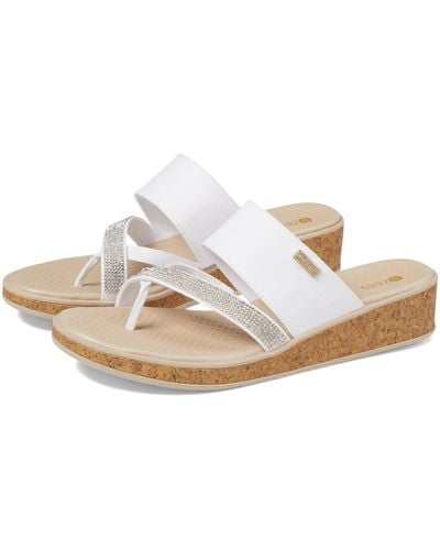 Bzees Bora Bright Wedge Sandals - White