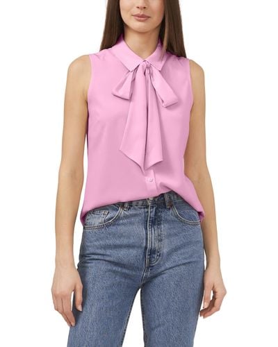 Cece Sleeveless Bow Blouse - Red